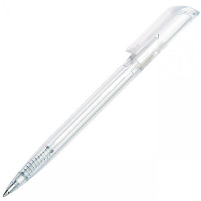 LANCE® Drehkugelschreiber Promo, blaue Mine, weiß-transparent LANCE® Drehkugelschreiber Promo, blaue Mine, weiß-transparent