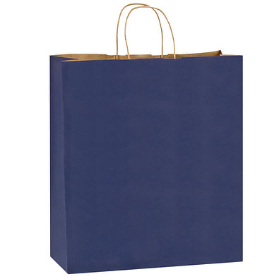Papier-Tragetasche gerippt, groß, blau