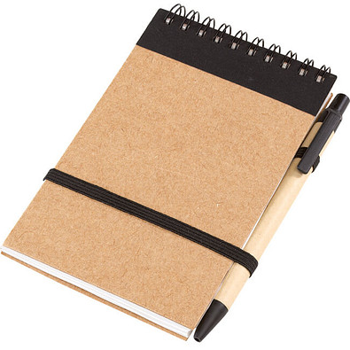 Notizringbuch Recycle, Natur/Schwarz Notizringbuch Recycle, Natur/Schwarz