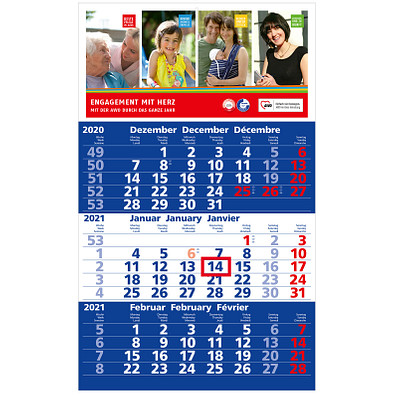 geiger notes 3-Monats-Wandkalender Basic 2021, blau geiger notes 3-Monats-Wandkalender Basic 2021, blau