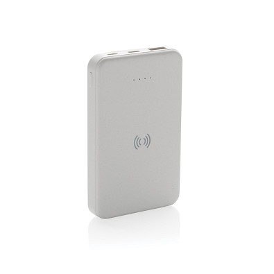 5.000mAh 5W Wireless Powerbank aus RCS recyceltem Kunststoff, weiß