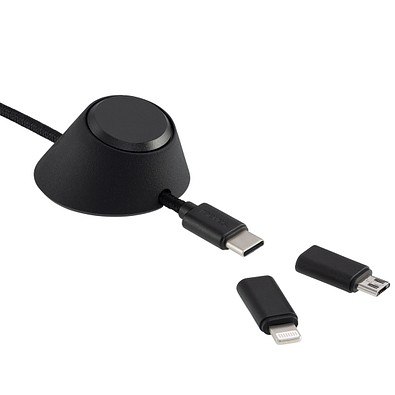 6-in-1 Ladekabel inkl. Kabelhalter REEVES-CONVERTICS DESKTOP, schwarz