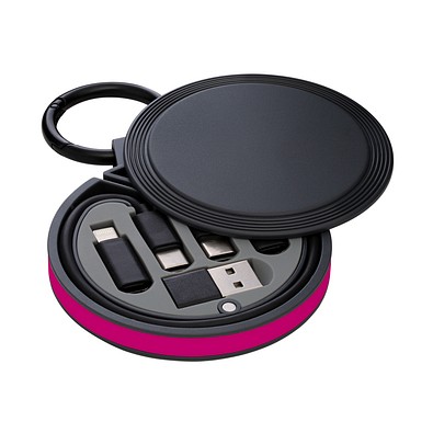6-in-1 Ladekabel REEVES-myCONVERTICS, schwarz/magenta