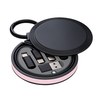 6-in-1 Ladekabel REEVES-myCONVERTICS, schwarz/rosa