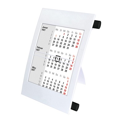 2-Jahres-Tischkalender 2027/2028, weiß/schwarz