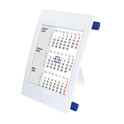 2-Jahres-Tischkalender 2026/2027, weiß/blau