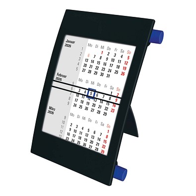 2-Jahres-Tischkalender 2026/2027, schwarz/blau