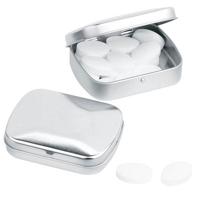 VIVIL Mini-Pfefferminz-Dose, eckig, silber