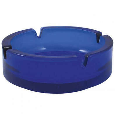 Glas-Aschenbecher, blau/transparent