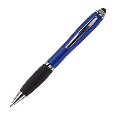 Touch-Pen Kugelschreiber Kuba, blaue Mine, blau/metallic Touch-Pen Kugelschreiber Kuba, blaue Mine, blau/metallic