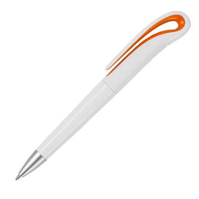 Kugelschreiber Köln, schwarze Mine, weiß/orange