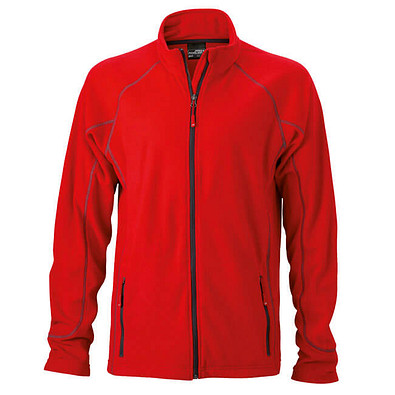 JAMES & NICHOLSON Unisex Fleecejacke, rot, XXL