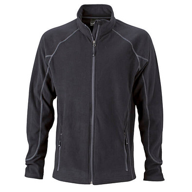 JAMES & NICHOLSON Unisex Fleecejacke, schwarz, M