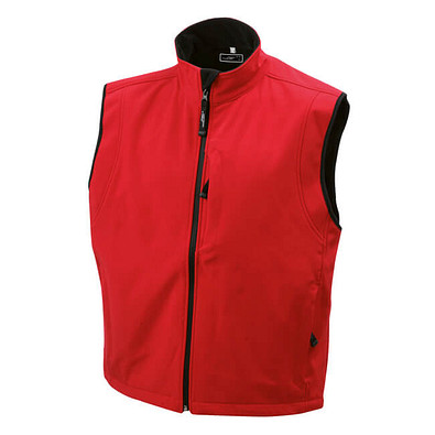 JAMES & NICHOLSON Unisex Softshell-Weste, rot, S