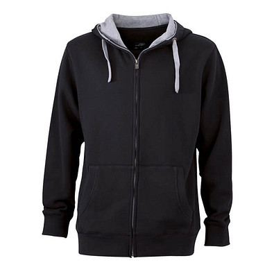 JAMES & NICHOLSON Unisex Sweat-Jacke mit Kapuze, schwarz, XL