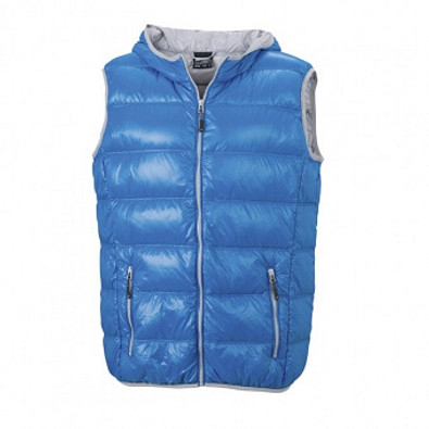 JAMES & NICHOLSON Herren Daunenweste, blau/silber, XXXL