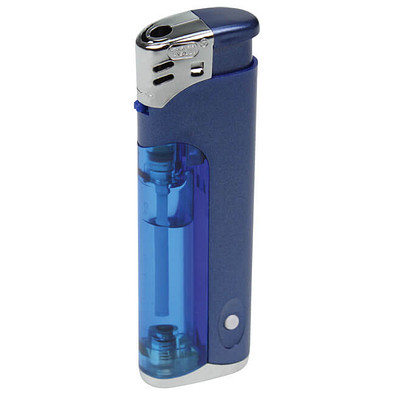 Piezo LED-Feuerzeug Light Fire, blau-metallic Piezo LED-Feuerzeug Light Fire, blau-metallic