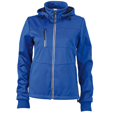 JAMES & NICHOLSON Damen Softshell-Jacke Maritime, blau/dunkelblau-weiß, M