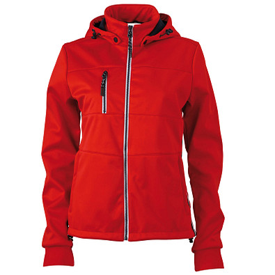 JAMES & NICHOLSON Damen Softshell-Jacke Maritime, rot/dunkelblau/weiß, M