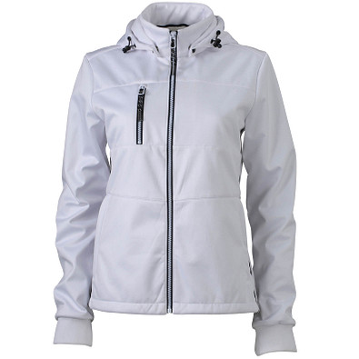 JAMES & NICHOLSON Damen Softshell-Jacke Maritime, weiß/weiß/dunkelblau, M