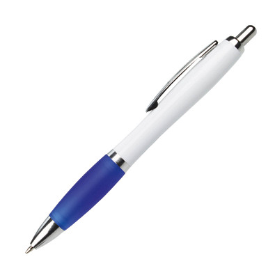 LANCE® Kugelschreiber Milano, blaue Mine, weiß/blau