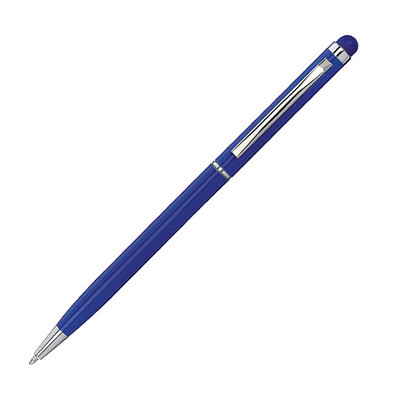 Touch-Metall-Kugelschreiber, schwarze Mine, blau