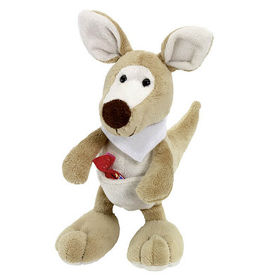 Plüsch-Tiere Fluffy, Känguru, Halstuch weiß