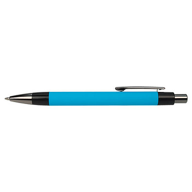 Metall-Druckkugelschreiber Serio, blaue Mine, hellblau