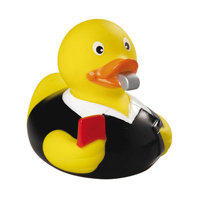 Schnabels® Bade-Ente Schiedsrichter, gelb/schwarz