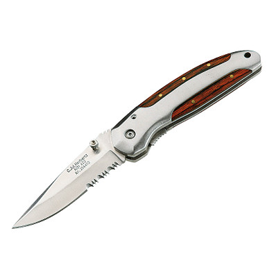 Herbertz® Taschenmesser Bear, Klinge mit Teilsägezahnung, silber