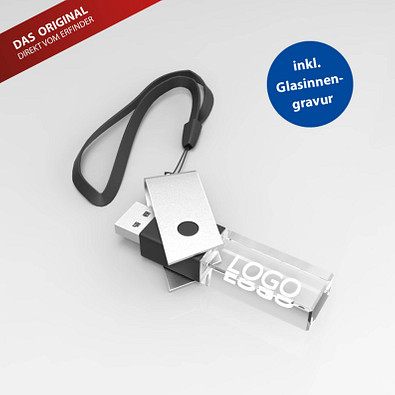 USB-Stick TURN 3D inkl. Gravur, 16 GB, schwarz