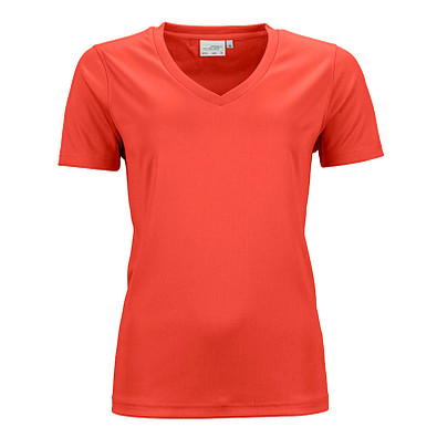 JAMES & NICHOLSON Damen Funktions T-Shirt Active, hellrot, L
