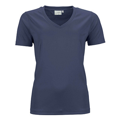 JAMES & NICHOLSON Damen Funktions T-Shirt Active, dunkelblau, L