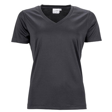 JAMES & NICHOLSON Damen Funktions T-Shirt Active, schwarz, S