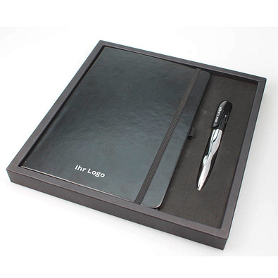 Business-Set Notes, DIN A5, blank, schwarze Mine, schwarz Business-Set Notes, DIN A5, blank, schwarze Mine, schwarz