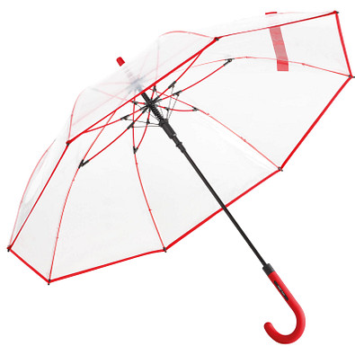 FARE® Automatik-Stockschirm Pure, transparent/rot