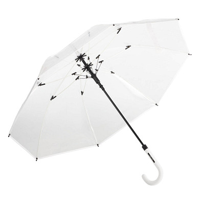 FARE® Automatik-Stockschirm Pure, transparent/weiß