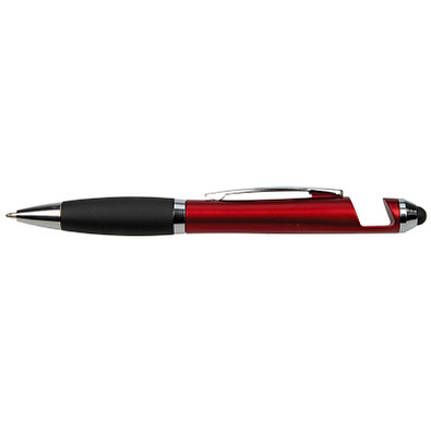 Touch-Kugelschreiber mit Handyhalterung, Rot-Metallic Touch-Kugelschreiber mit Handyhalterung, Rot-Metallic