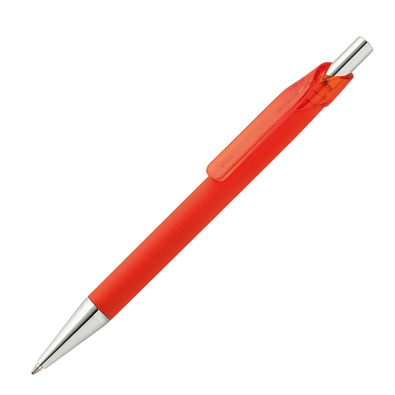 Softtouch-Druckkugelschreiber Tunis, blaue Mine, rot