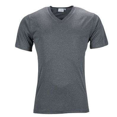 JAMES & NICHOLSON Herren Funktions T-Shirt Active, grau-meliert, M