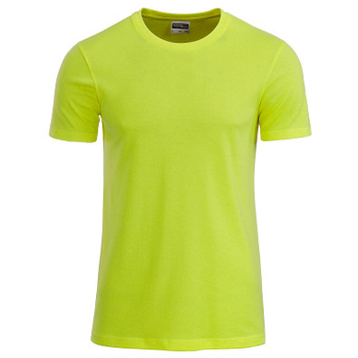 JAMES & NICHOLSON Herren T-Shirt Basic aus Bio-Baumwolle, gelb, S