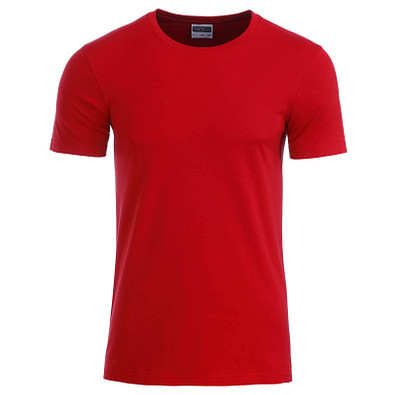 JAMES & NICHOLSON Herren T-Shirt Basic aus Bio-Baumwolle, rot, XXL