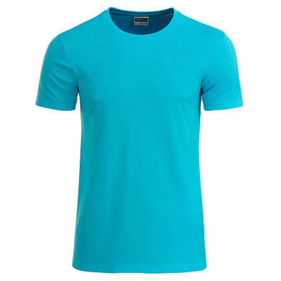 JAMES & NICHOLSON Herren T-Shirt Basic aus Bio-Baumwolle, türkis, XXL