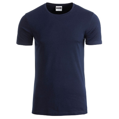 JAMES & NICHOLSON Herren T-Shirt Basic aus Bio-Baumwolle, dunkelblau, XXL