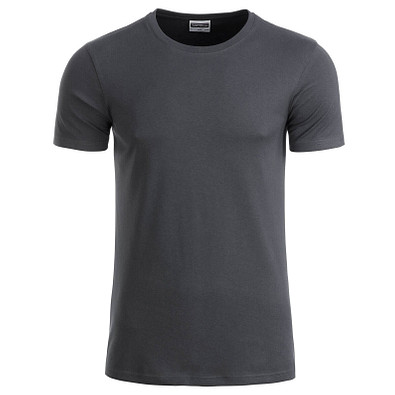 JAMES & NICHOLSON Herren T-Shirt Basic aus Bio-Baumwolle, dunkelgrau, S