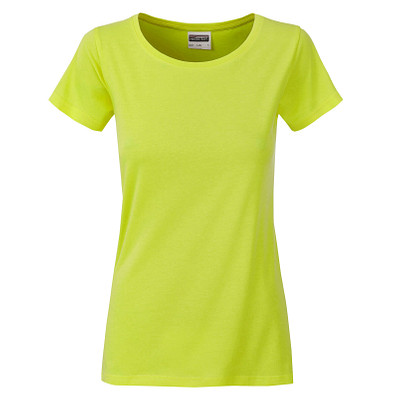JAMES & NICHOLSON Damen T-Shirt Basic aus Bio-Baumwolle, gelb, S