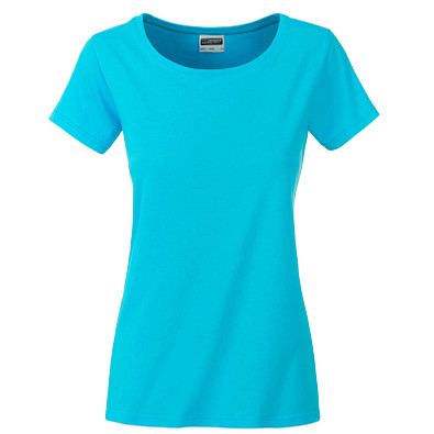 JAMES & NICHOLSON Damen T-Shirt Basic aus Bio-Baumwolle, türkis, M