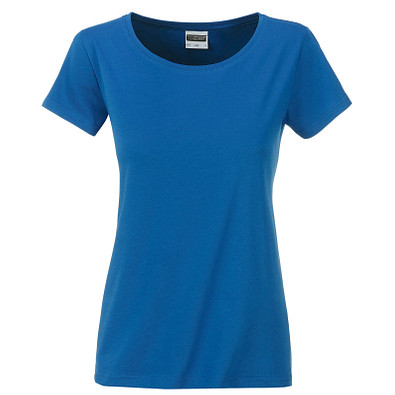 JAMES & NICHOLSON Damen T-Shirt Basic aus Bio-Baumwolle, blau, S