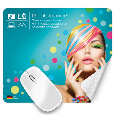 POLYCLEAN Microfaser-Mousepad 4 in1 GripCleaner, inkl. Druck, eckig POLYCLEAN Microfaser-Mousepad 4 in1 GripCleaner, inkl. Druck, eckig