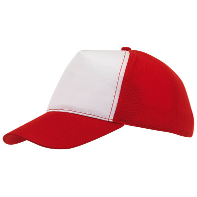 5-Panel-Cap Breezy, Rot/Weiß